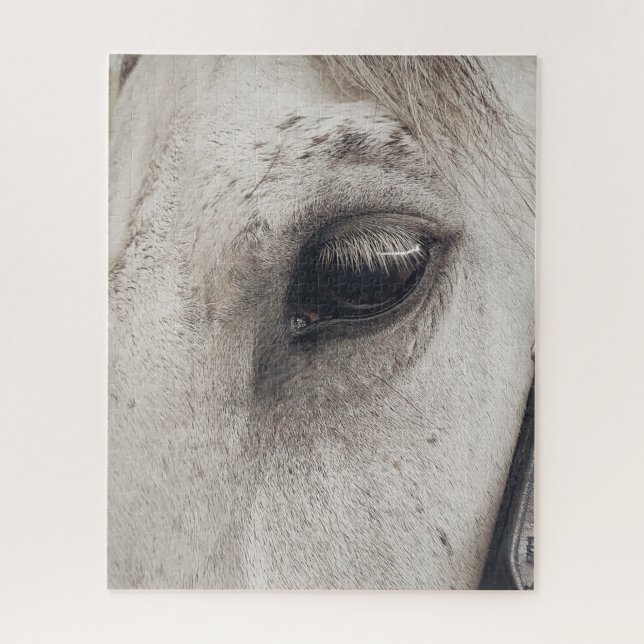 Graues Pferd, Nahes Auge Puzzle (Vertikal)