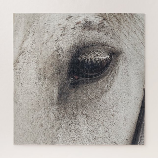Graues Pferd, Nahes Auge Puzzle (Vertikal)