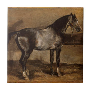 Graues Pferdegestell durch Theodore Gericault Fliese