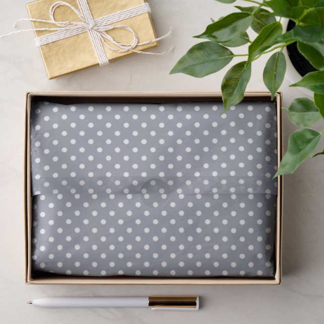 Graues Polka-Punkt-Tissuepapier Seidenpapier (Geschenk)