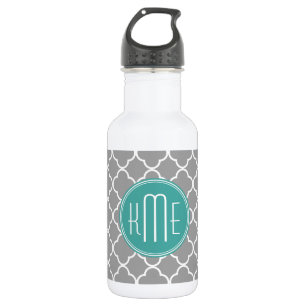 Graues Quatrefoil mit kundenspezifischem Edelstahlflasche