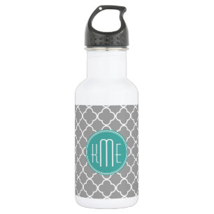 Graues Quatrefoil mit kundenspezifischem Edelstahlflasche