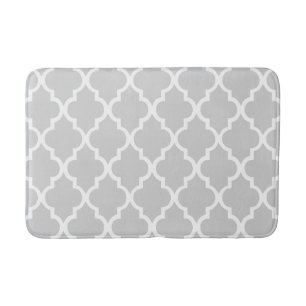 Graues Quatrefolienmuster Badematte