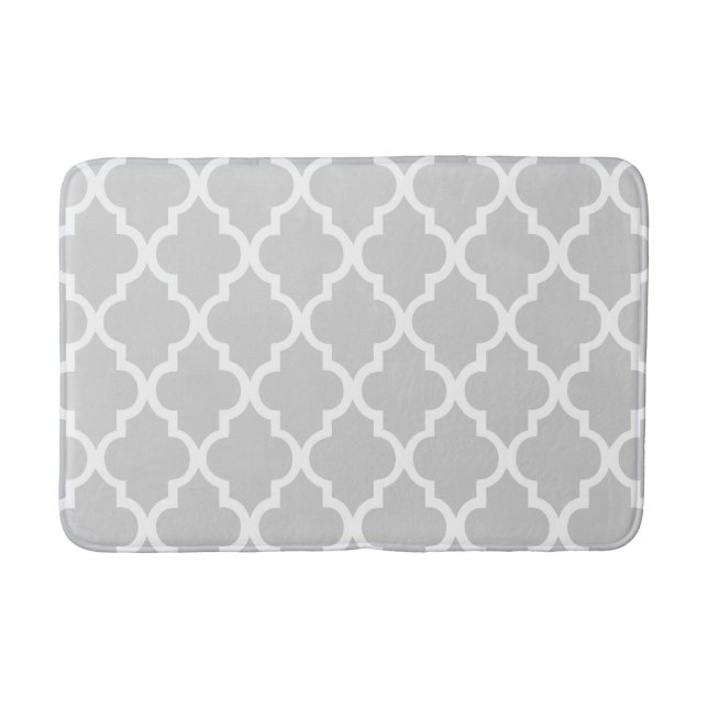 Graues Quatrefolienmuster Badematte (Vorderseite)