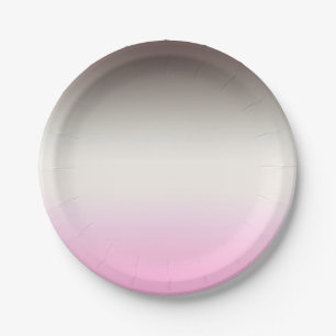 Graues rosa Ombre Pappteller