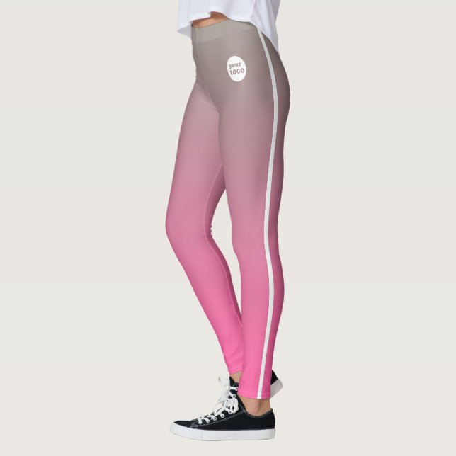 Graues, rosafarbenes Ombre Gradient Custom Busines Leggings (Links)