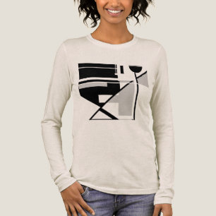 Graues Schwarz Geometrisches Design MCM-inspiriert Tri-Blend Shirt