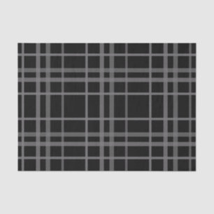 Graues Schwarz-Tartan-Kariertes Muster Seidenpapier