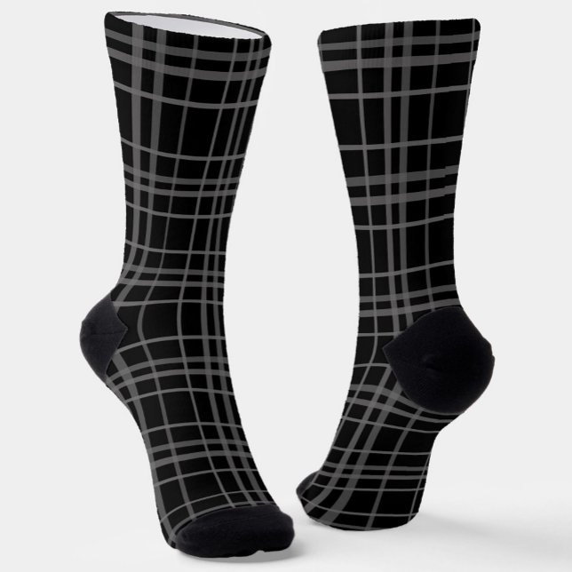 Graues Schwarz-Tartan-Kariertes Muster Socken (Von Creator hochgeladen)