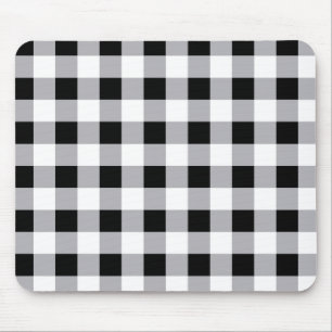 Graues Schwarz-weißes Kariertes Karo Muster Mousepad