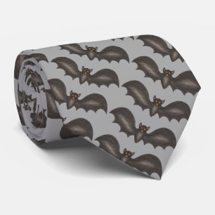 Graues Schwarzes Bat Spooky Bats Halloween Party Krawatte