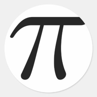 Graues Schwarzes Graues Gelborange Pi 3.14 Symbol  Runder Aufkleber