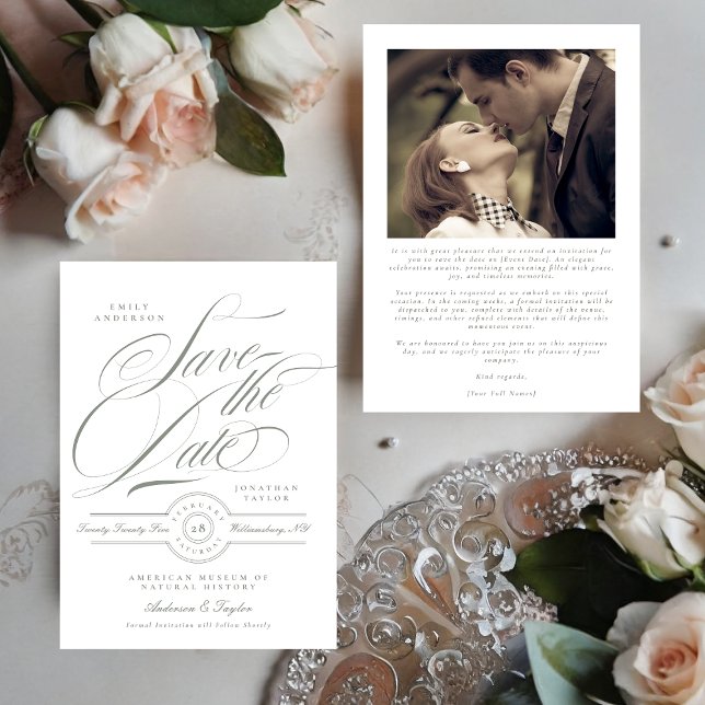 Graues Schwarzes Krawatte Foto Save The Date (Von Creator hochgeladen)