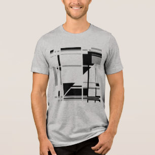 Graues Schwarzes MCM inspiriertes Abstraktes Labyr Tri-Blend Shirt