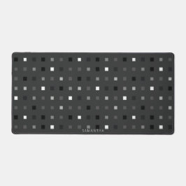 Graues schwarzes Muster für spielbare Pixel Karo Schreibtischunterlage