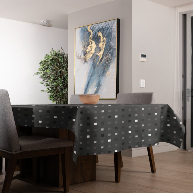 Graues schwarzes Muster für spielbare Pixel Karo Tischdecke (Von Creator hochgeladen)