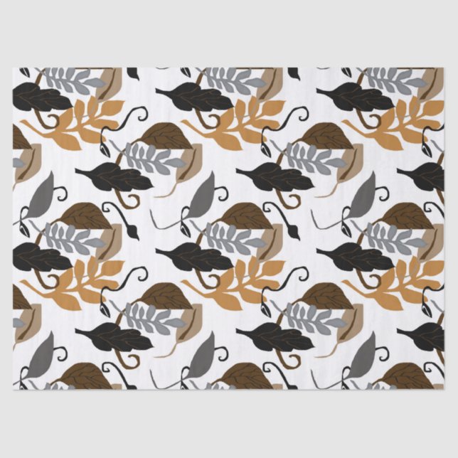 Graues schwarzes Person-Blätter Browns Seidenpapier (Vorderseite)