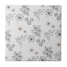 Graues Schwarzes Retro Y2K Hippie Blume Muster