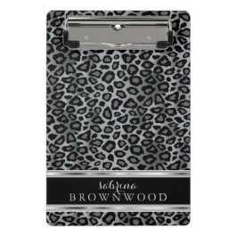 Graues, schwarzes und silberfarbenes Skin-Muster Mini Klemmbrett