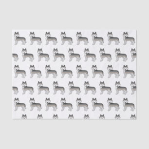 Graues sibirisches Husky-Niedlich-Hunde-Musterpapi Seidenpapier