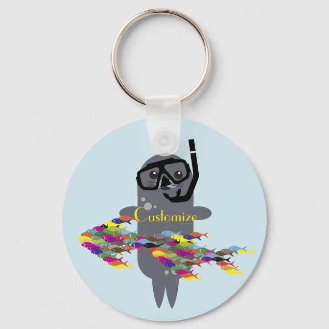 Graues Siegel Thunder_Cove Schlüsselanhänger (Vorderseite)