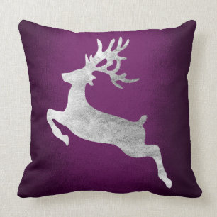 Graues silbernes Ren-lila Pflaumen-Amethyst Kissen