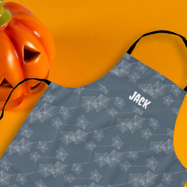 Graues Spinnennetz, anpassbares Halloween Schürze (Gray spider web, customisable Halloween Apron
)