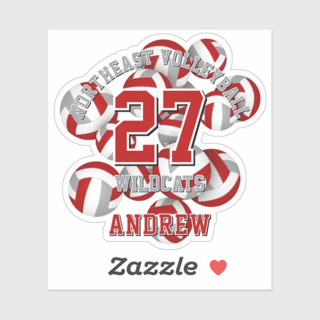 Graues Sportteam färbt Volleyball-Kinder Aufkleber (Blatt)