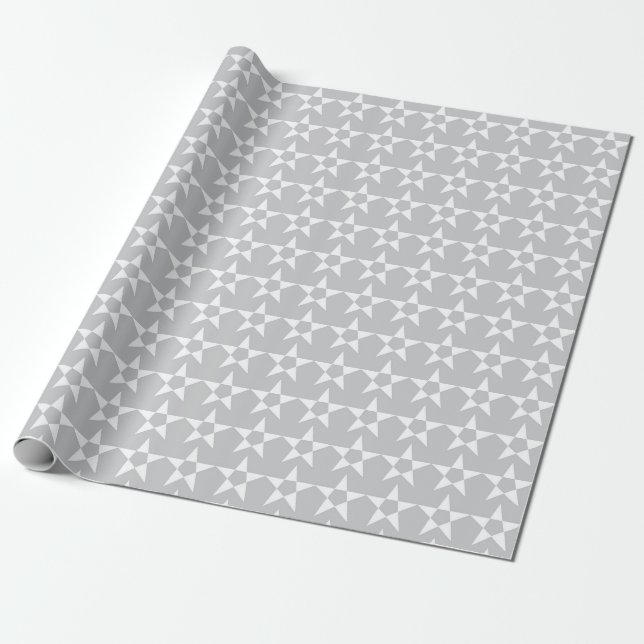 Graues Sternmuster-Geschenkpapier Geschenkpapier (Ungerollt)