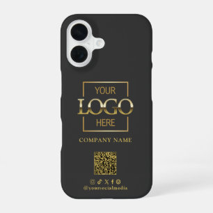 Graues stilvolles minimalistisches Business-Logo & iPhone 16 Hülle
