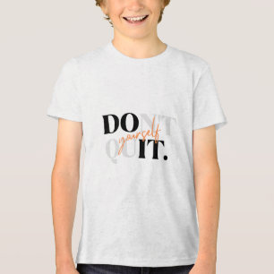 Graues T-Shirt mit halben Ärmeln für Kinder Tri-Blend Shirt