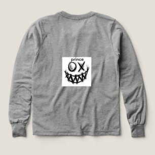 graues T-Shirt mit Vollärmeln und Design