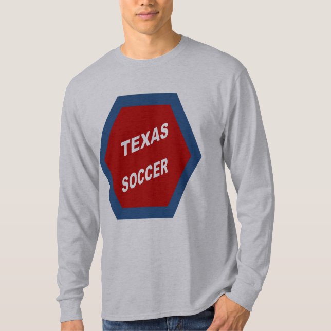 Graues T-Shirt TEXAS SOCCER (Vorderseite)