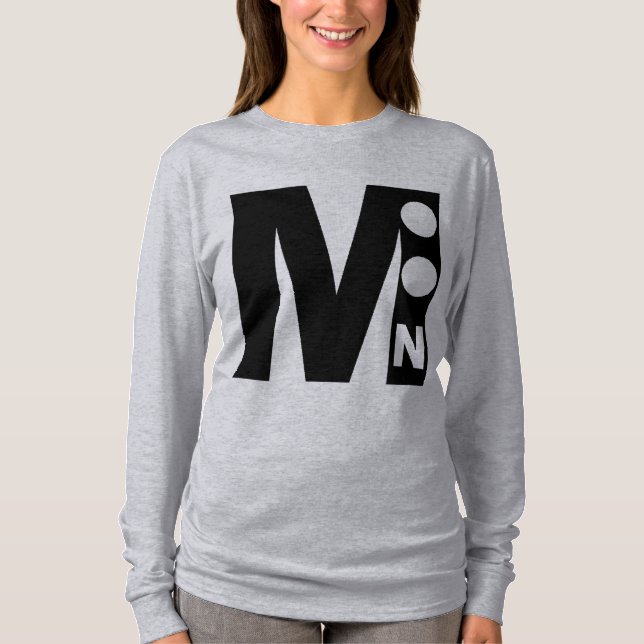 Graues T-Shirt TOP DESIGN MOON (Vorderseite)