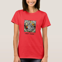 Graues Tabby-Hartglas T-Shirt