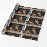 Graues Tabbykatzen-Packpapier