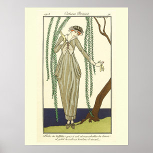 Graues Taffetkleid, von George Barbier Poster