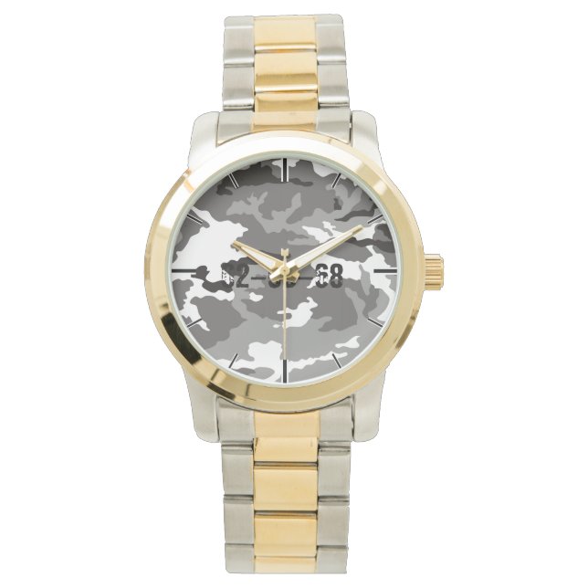 Graues Tarnmuster Armbanduhr (Vorderseite)