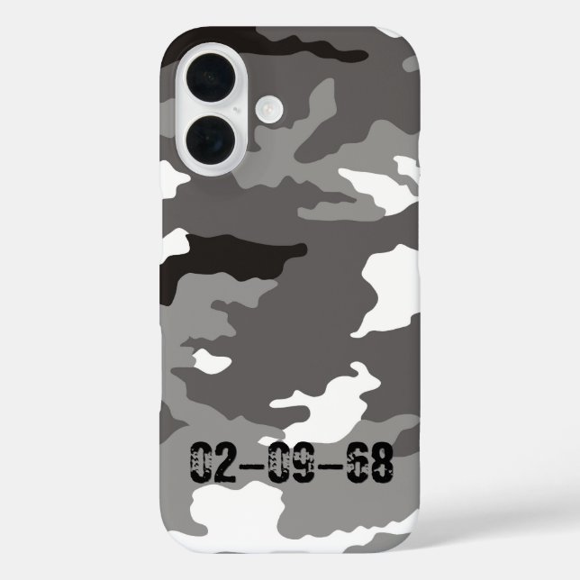 Graues Tarnmuster Case-Mate iPhone Hülle (Rückseite)