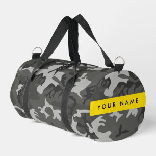 Graues Tarnmuster, Ihr Name, Personalisieren Duffle Bag