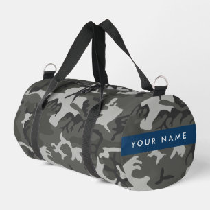 Graues Tarnmuster, Ihr Name, Personalisieren Duffle Bag