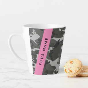 Graues Tarnmuster, Ihr Name, Personalisieren Milchtasse