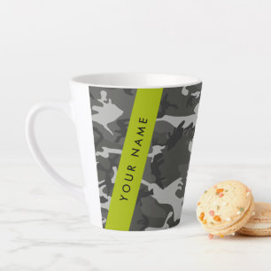 Graues Tarnmuster, Ihr Name, Personalisieren Milchtasse