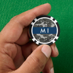 Graues Tarnmuster, Ihr Name, Personalisieren Pokerchips