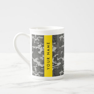 Graues Tarnmuster, Ihr Name, Personalisieren Prozellantasse