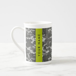 Graues Tarnmuster, Ihr Name, Personalisieren Prozellantasse