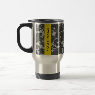 Graues Tarnmuster, Ihr Name, Personalisieren Reisebecher