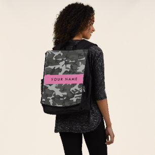 Graues Tarnmuster, Ihr Name, Personalisieren Rucksack