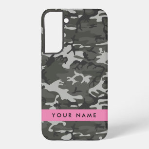 Graues Tarnmuster, Ihr Name, Personalisieren Samsung Galaxy Hülle
