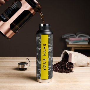 Graues Tarnmuster, Ihr Name, Personalisieren Trinkflasche